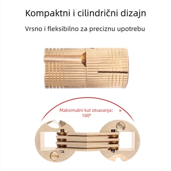 Golden Tripod mesingana skrivena šarka za električnu kutiju – skrivena vrata ormarića, tiho otvaranje jednim dodirom, niklovani završni sloj