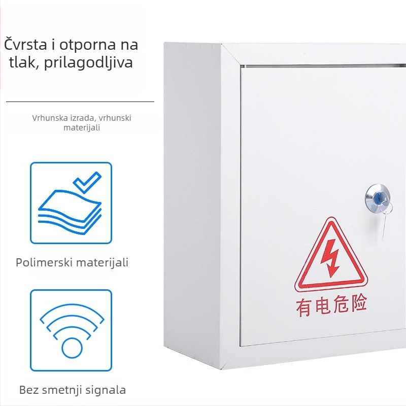 Električni razvodni ormar s 10 krugova, 10 prekidača, zidna montaža, čelično kućište, 100 A nazivni tok