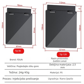 Zaštitni poklop za panel sjenila centralne klime, kućište prekidača i termostat — zaštita od slučajnog dodira, otporan na prskanje vode u kupaonici