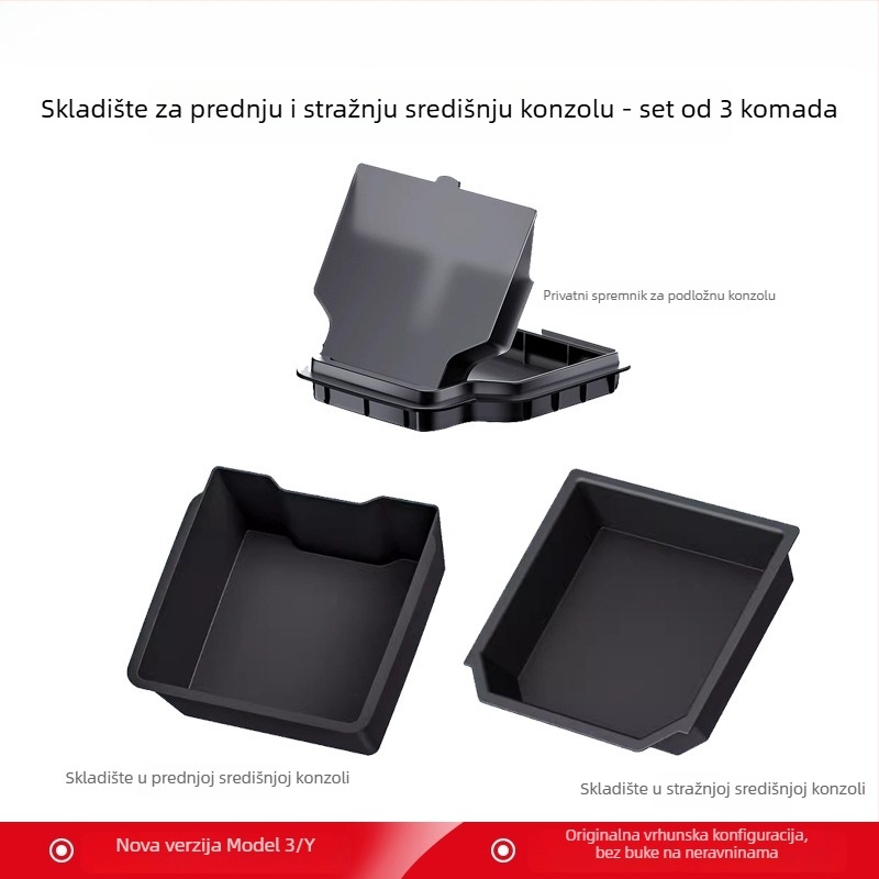 Kutija za središnju konzolu za Tesla Model Y — plastična, za ploču instrumenta, vodootporna i otporna na tlak