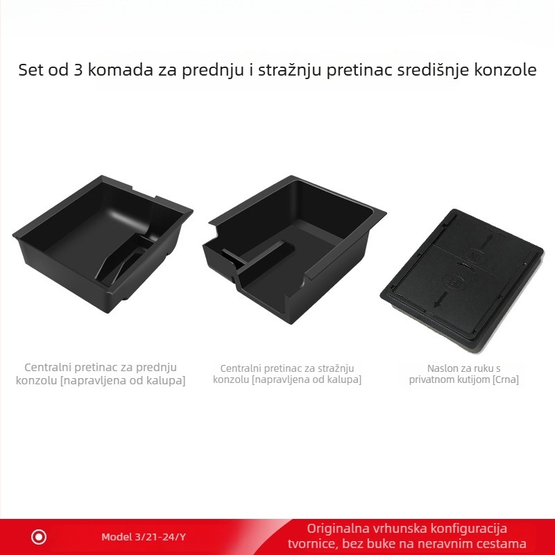 Kutija za središnju konzolu za Tesla Model Y — plastična, za ploču instrumenta, vodootporna i otporna na tlak