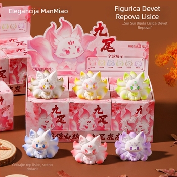 Graceful figura od smole Nine-Tailed Fox za stolni dekor i središnju konzolu automobila — crtani stil (Materijal: Smola) (Brand: Graceful) (Stil: Crtani)