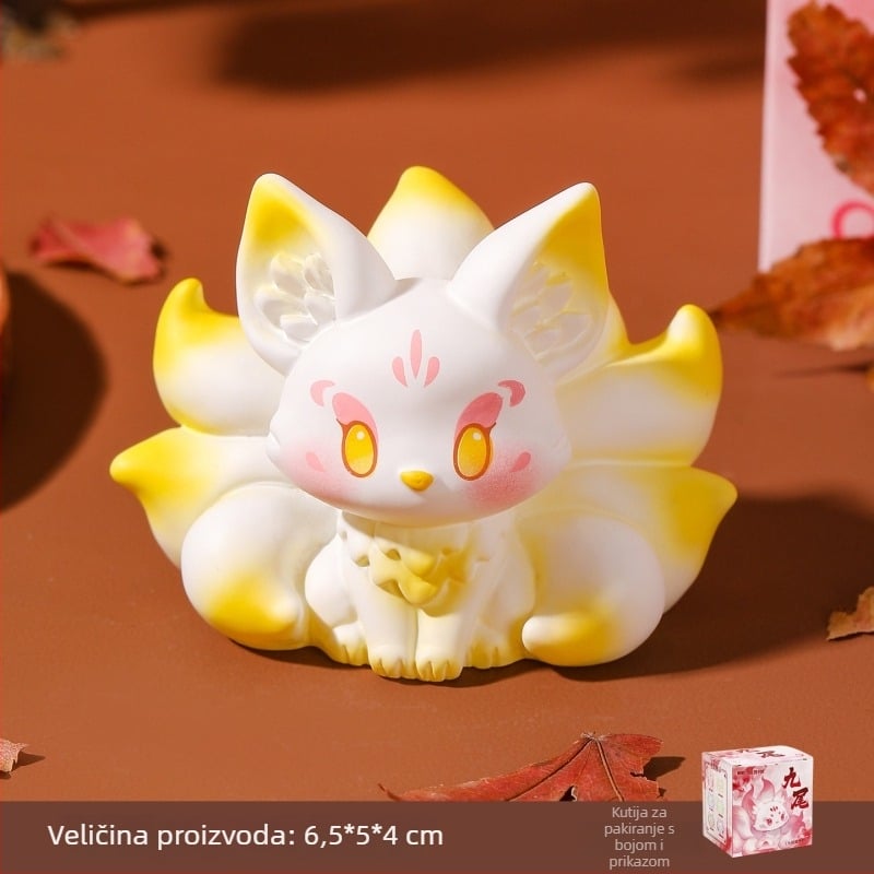 Graceful figura od smole Nine-Tailed Fox za stolni dekor i središnju konzolu automobila — crtani stil (Materijal: Smola) (Brand: Graceful) (Stil: Crtani)