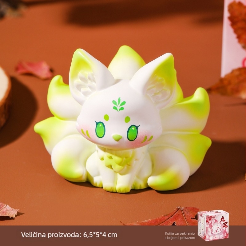 Graceful figura od smole Nine-Tailed Fox za stolni dekor i središnju konzolu automobila — crtani stil (Materijal: Smola) (Brand: Graceful) (Stil: Crtani)