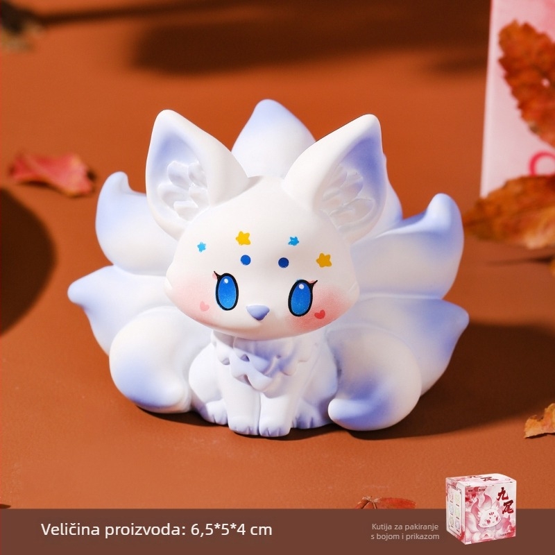 Graceful figura od smole Nine-Tailed Fox za stolni dekor i središnju konzolu automobila — crtani stil (Materijal: Smola) (Brand: Graceful) (Stil: Crtani)