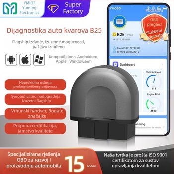 Automobilski dijagnostički alat B25 Bluetooth – višefunkcionalni detektor kvarova za motor, ABS, zračne jastuke i cjelovitu provjeru vozila (Elm327)