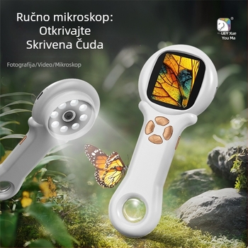 Dječji mikroskop sa zaslonom – kompletni skup naučnih eksperimenata, električni, ABS materijal, za uzrast 7–14 godina, šifra proizvoda 3171