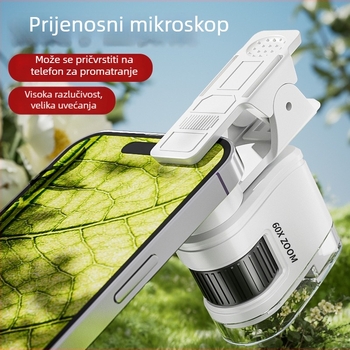 Prijenosni optički mikroskop s povećalom — Edukativna znanstvena igračka za djecu 7–14 godina, Learn from Yuma, plastika, 3C certifikacija 2021152202038574