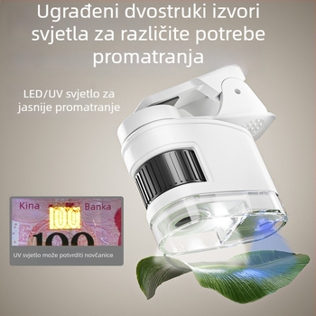 Prijenosni optički mikroskop s povećalom — Edukativna znanstvena igračka za djecu 7–14 godina, Learn from Yuma, plastika, 3C certifikacija 2021152202038574