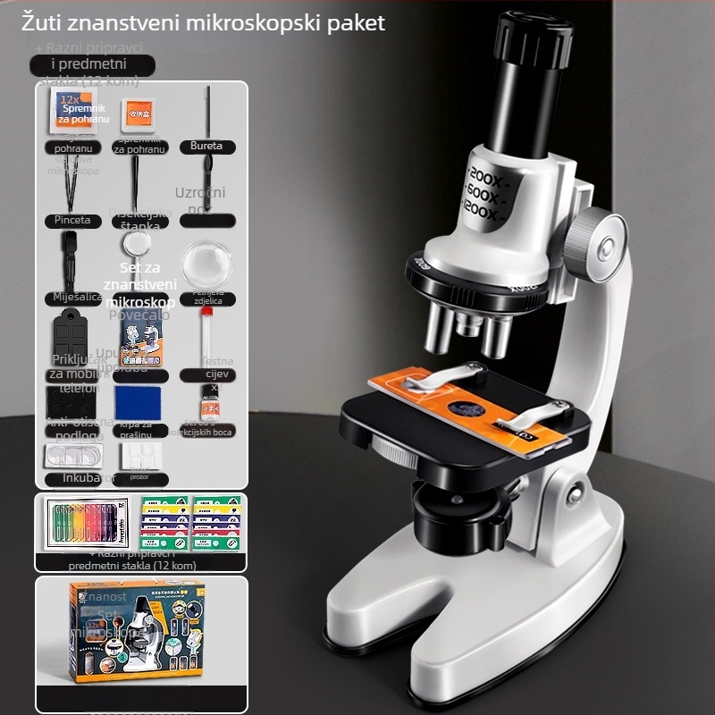 Mikroskop za biologiju/kemiju – obrazovna igračka, DIY, video vodič, za djecu 4–6 godina