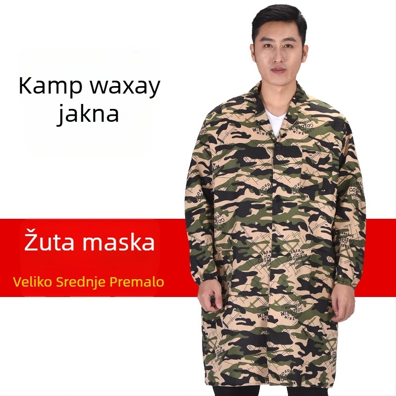 Muška radna jakna s kamuflažom, otporna na prljanje i dekontaminaciju, vanjska tkanina od poliestera s vlaknima, četiri sezone, za tvornicu i skladište