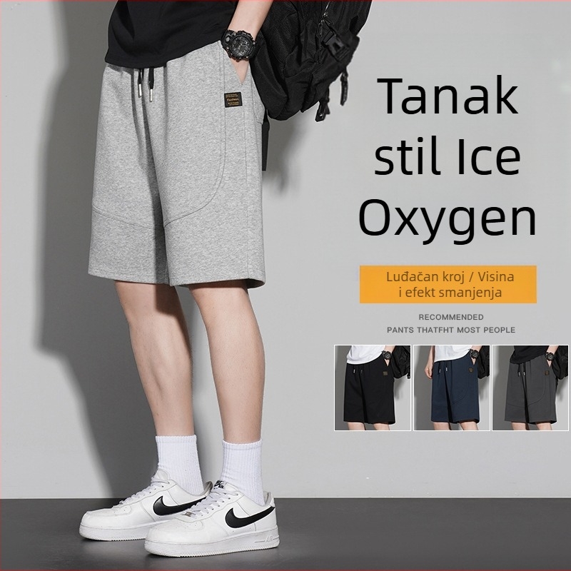 Muške ljetne šorceve od 100% pamuka, 300 g tkanina, srednji pojas, vezivanje šnirlom, više džepova
