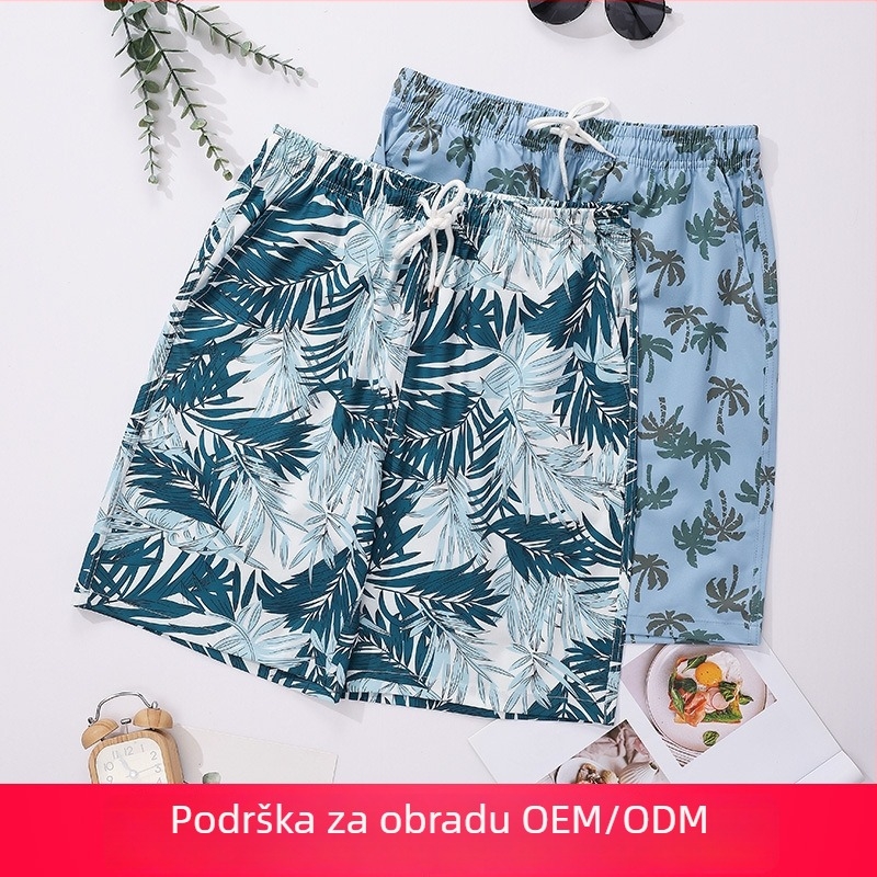 Muške kupaće šorceve s printom, brzo se suše, 100% poliester, pleteni materijal, ljetni komad
