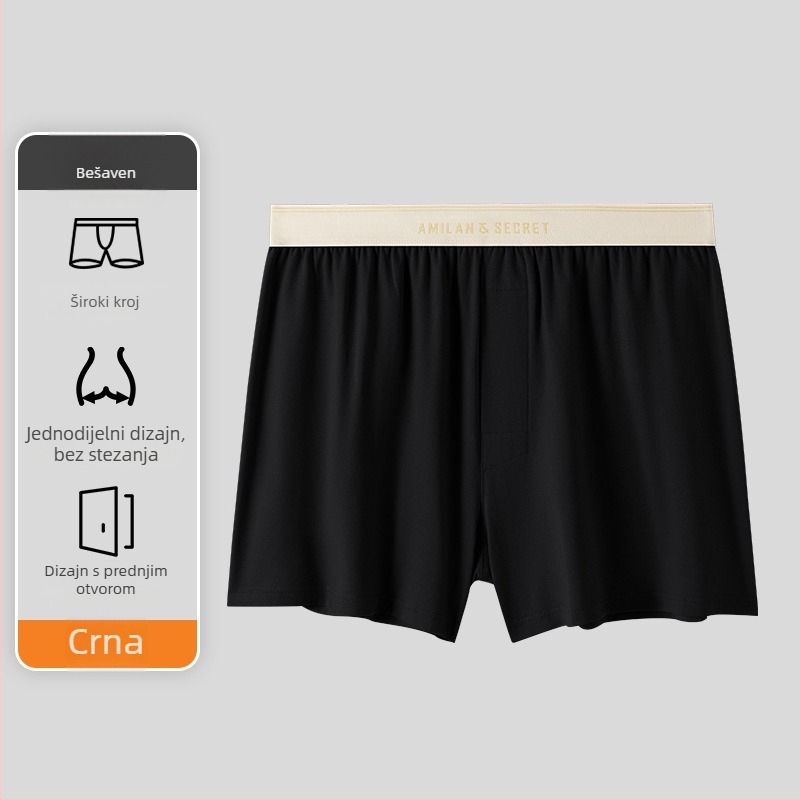 Muške pamučne pidžama šorceve, bezšivne, prozračne, brzo se suše, srednjeg struka