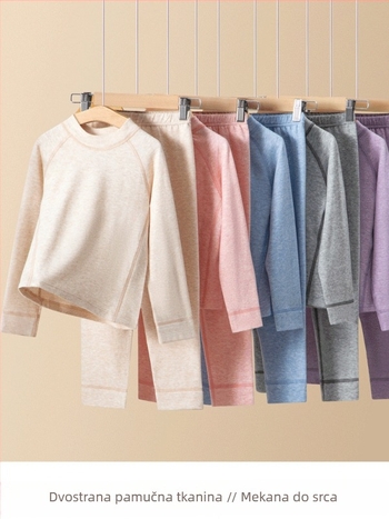 Dječji termalni komplet za donje rublje, dva komada, unisex, 95,8% pamuk, 4,2% elastan, mekan završetak, pogodan za zimu, jesen i proljeće