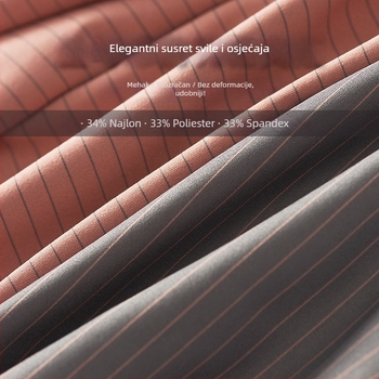 Muške bokserice od najlona, srednji pojas, uzorak pruge/karo, pletivo