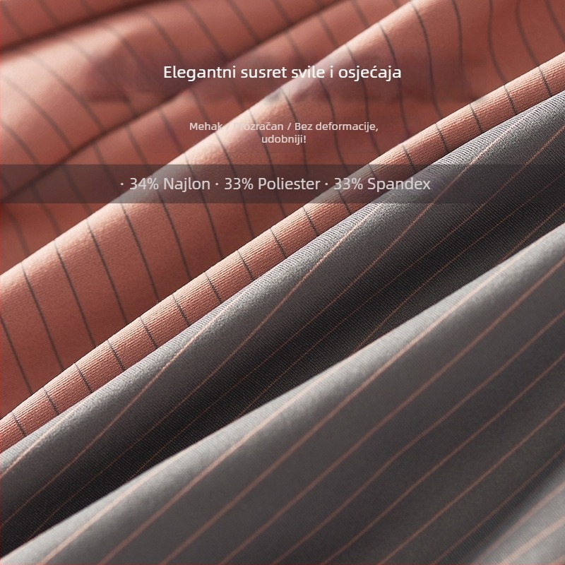 Muške bokserice od najlona, srednji pojas, uzorak pruge/karo, pletivo