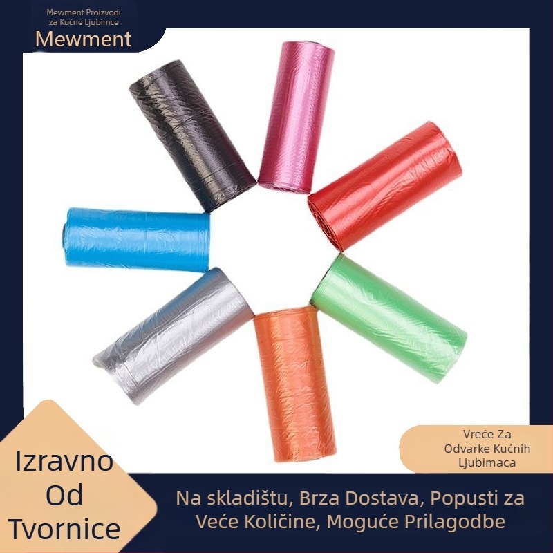 Torbe za izmet kućnih ljubimaca za pse i mačke, u kontinuiranoj roli, standardna debljina