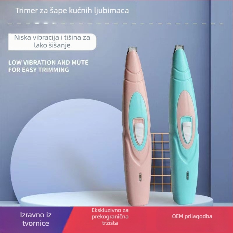 Električni kliper za kućne ljubimce — ABS kućište; oštrice od nehrđajućeg čelika s keramičkim premazom; pogodan za pse i mačke