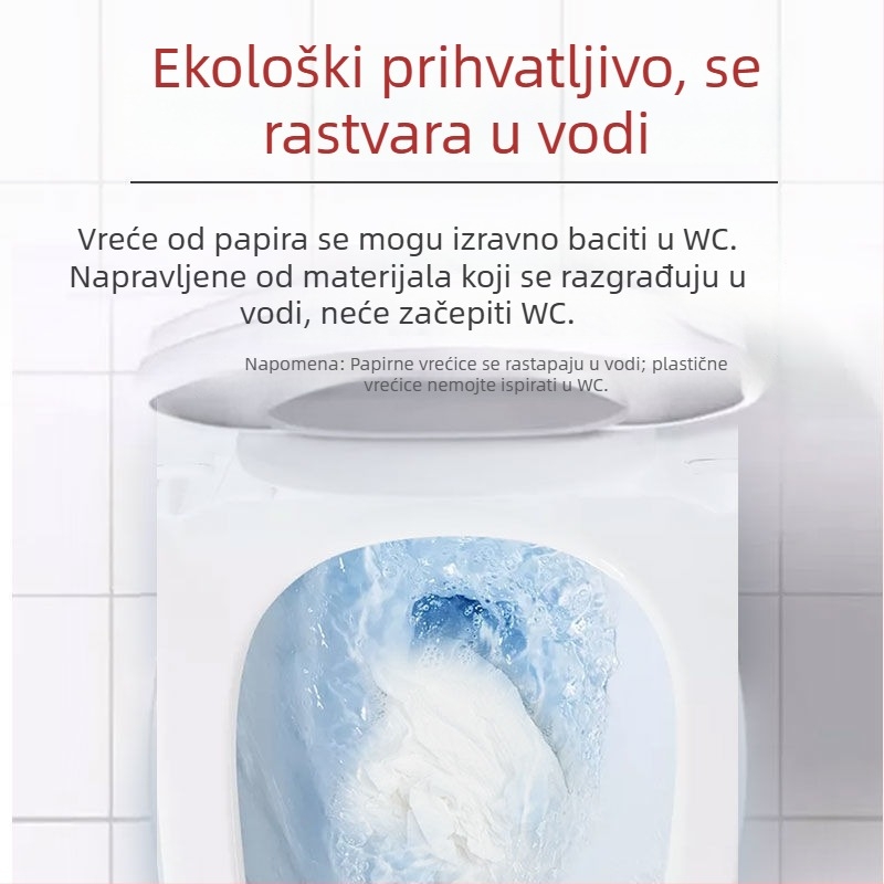 Biodegradabilne prenosne vrećice za pseći izmet, papir/plastične vrećice, 5/80 komada