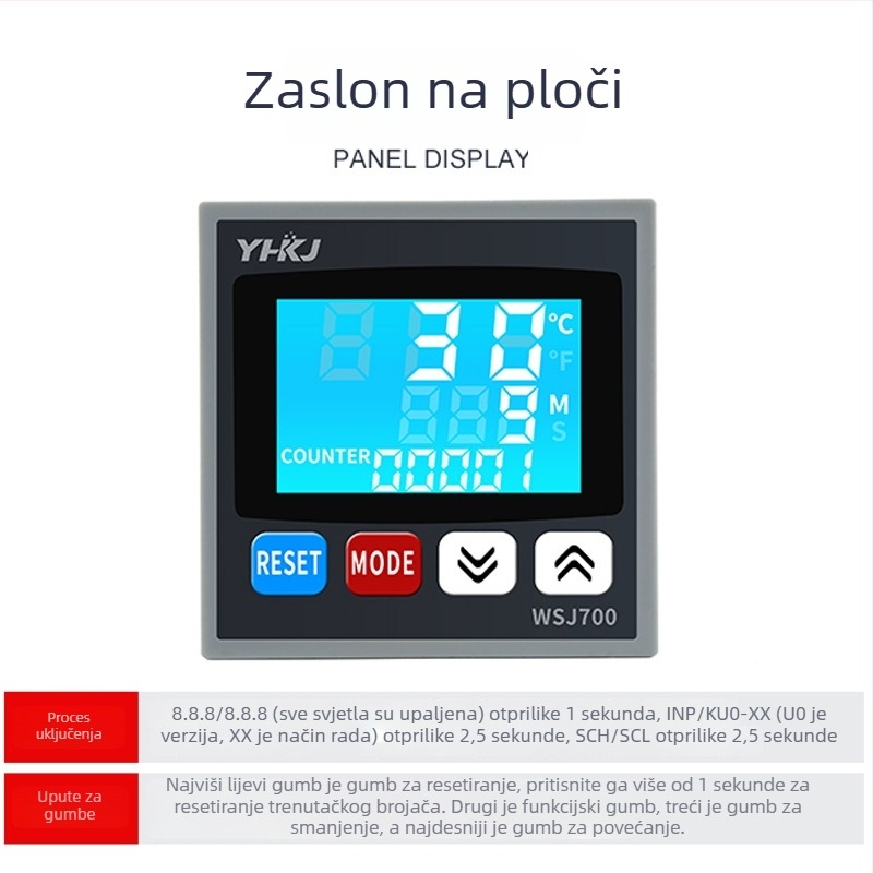 WSJ700 termostat za visoku snagu upravljanja temperaturom, prilagodljiv, digitalni prikaz, inteligentni automatski konstantni nadzor temperature, 220V, otvorena ugradnja