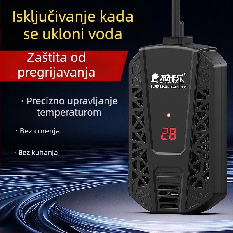 Grijaća šipka za kornjače s automatskom kontrolom temperature, zaštita od pregrijavanja i zaštita od isušivanja, namijenjena malim akvarijima