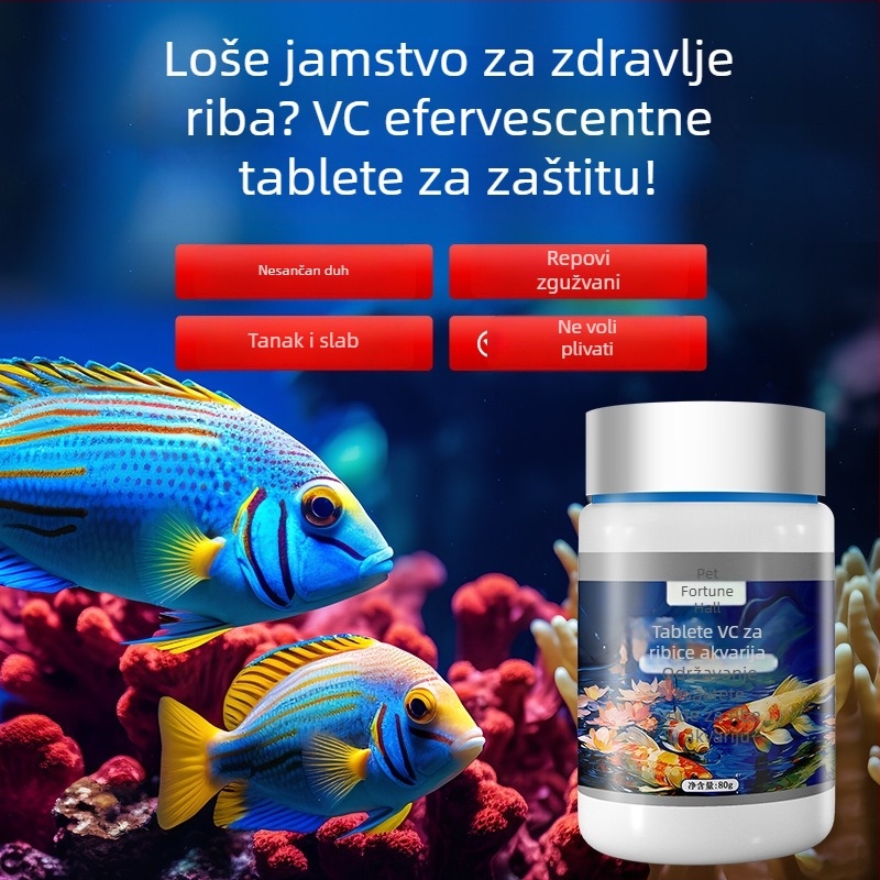 Vitamin tablete za ukrasne ribe – Chongfutang, 80 g, oprema za akvarij