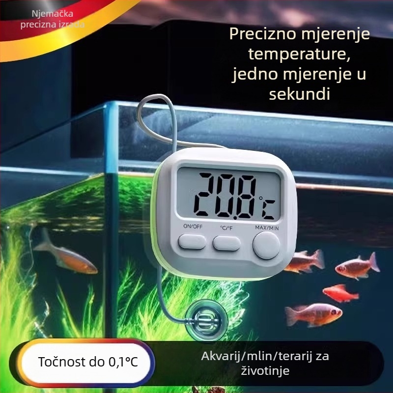 Akvarijski termometar visoke preciznosti s velikim zaslonom i kukom