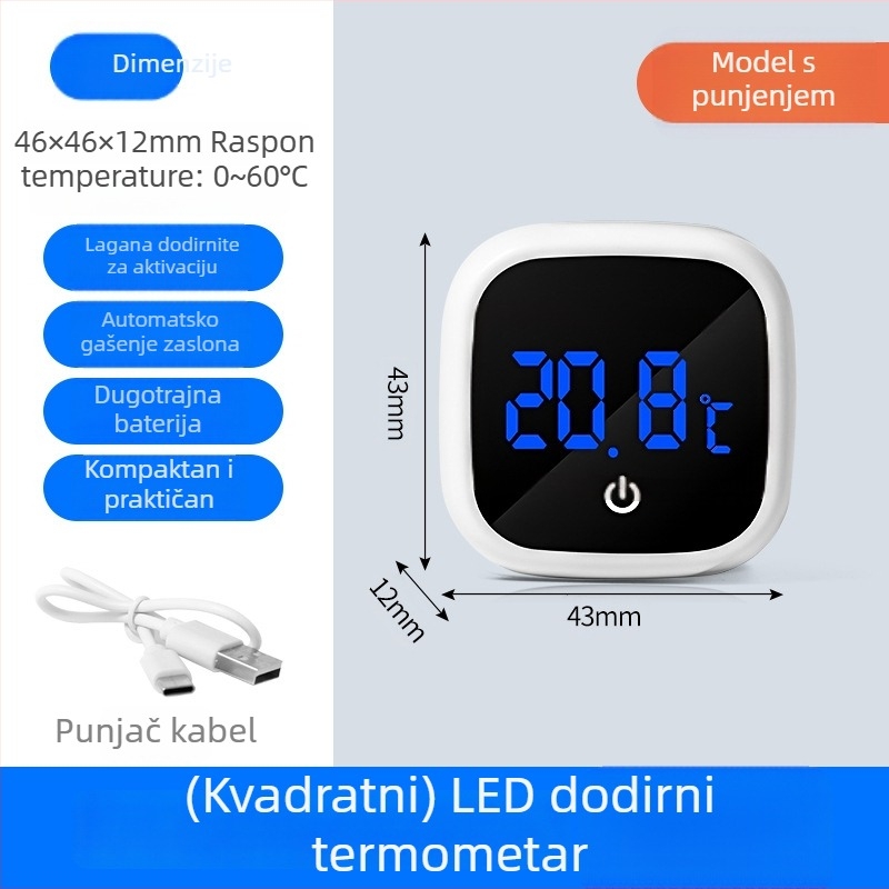Akvarijski termometar visoke preciznosti s velikim zaslonom i kukom