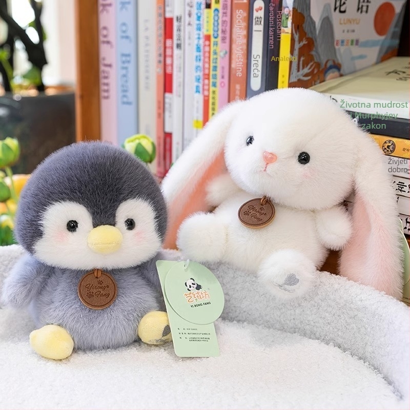 Plišane životinje – kratki pliš, PP pamuk punjenje; set s elefantom, lisicom, kapivarom i pingvinom; za 14+; unisex