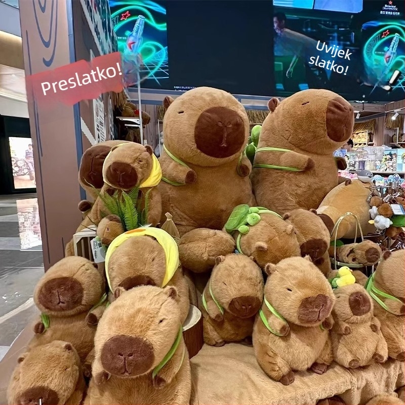 Capybara pliš lutka – super mekana kratka pliš, PP pamuk punjenje, za uzrast 14+