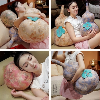 Plišani jastuk u obliku tikve s pozlaćenom folijom, kućna dekoracija u stilu biljke, punilo PP pamuk, kratak pliš, pakiranje mrežastom vrećom