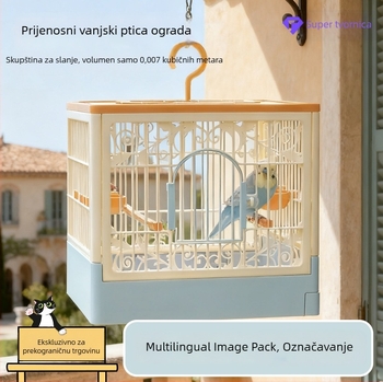Kavez za ptice – Papagajska vila, prozračna, prijenosna, panoramski pogled, plastika
