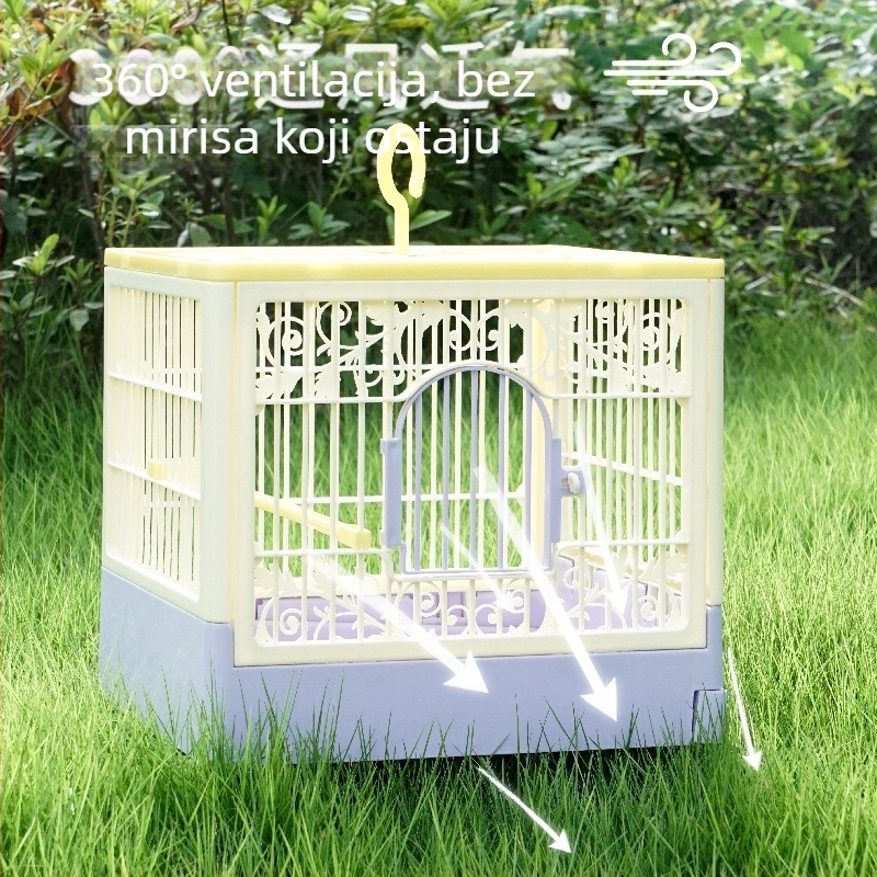 Kavez za ptice – Papagajska vila, prozračna, prijenosna, panoramski pogled, plastika