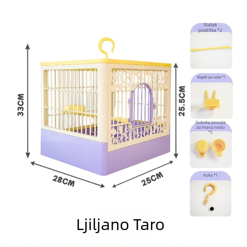 Kavez za ptice – Papagajska vila, prozračna, prijenosna, panoramski pogled, plastika