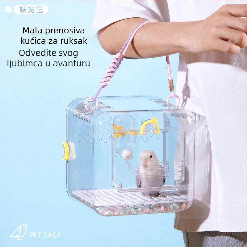 Kavez za papige za vanjsku upotrebu, prijenosna, prozračna, plastična, jednoslojna