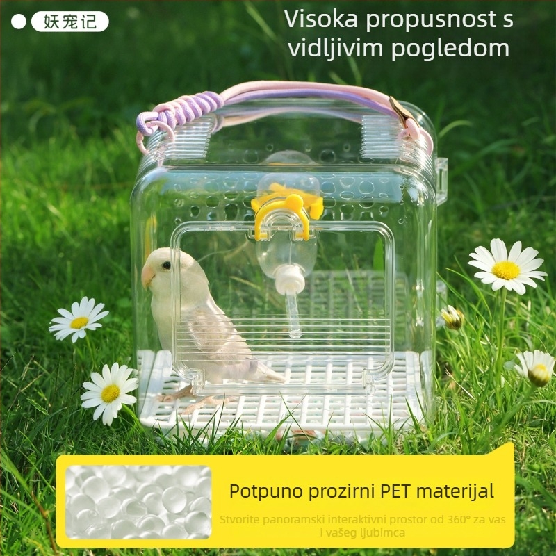Kavez za papige za vanjsku upotrebu, prijenosna, prozračna, plastična, jednoslojna
