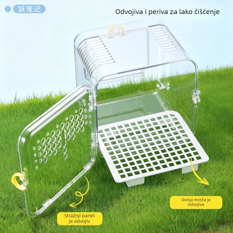 Kavez za papige za vanjsku upotrebu, prijenosna, prozračna, plastična, jednoslojna