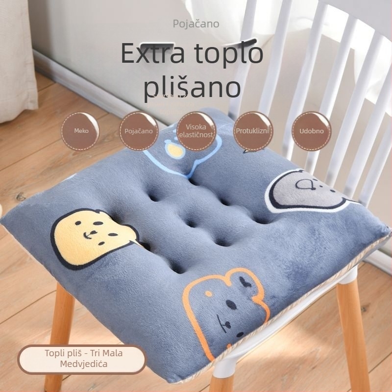 Jastuk za stolicu, pliš materijal, EPE punilo, crtani motiv, moderan minimalistički stil, pogodan za dnevni boravak, spavaću sobu, studij i ured