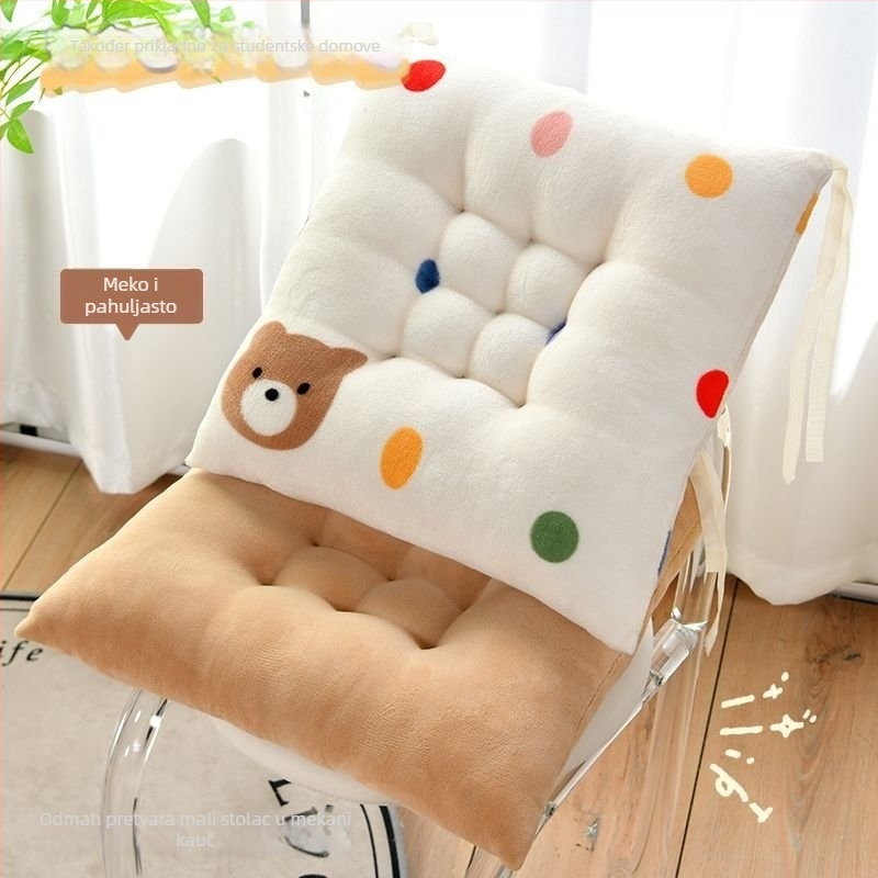 Jastuk za stolicu, pliš materijal, EPE punilo, crtani motiv, moderan minimalistički stil, pogodan za dnevni boravak, spavaću sobu, studij i ured