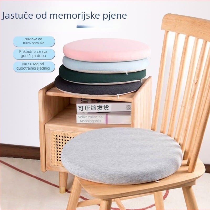 Japanskog stila okrugli jastuk za stolicu s memorijskom pjenom, navlaka od pamuka, za ured i školu