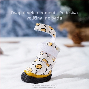 Pseće cipele – s flisom uložkom, debeli, protuklizne, otporne na habanje; gumena potplat; vodootporne i tople; crtani stil; univerzalna upotreba; Hippie Dog