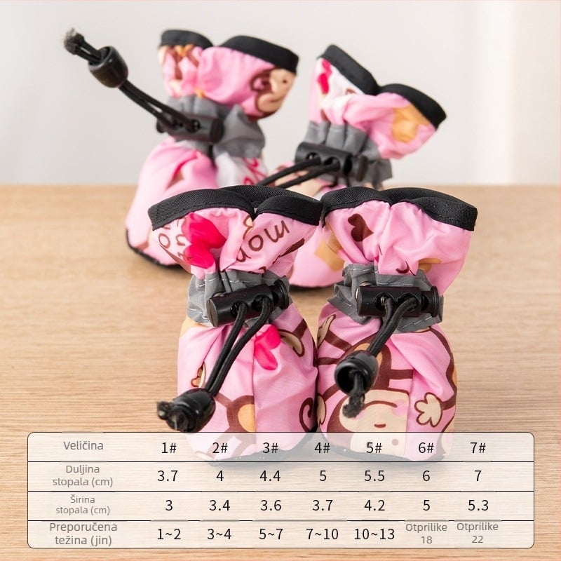 Cipele za pse s mekom potplatom, prozračni materijal, print majmuna, protuklizna podloga