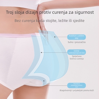 Djevojačke menstrualne gaćice – karikature print, glavna tkanina pamuk 46%, podstava prepona 5% spandeks, srednje visoki struk, za djevojke 13–18 godina