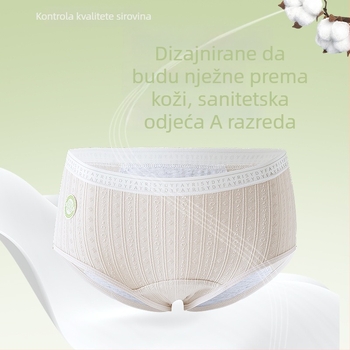 Pamukaste ženske gaćice sa srednjim strukom, prozračne, antibakterijski predeo s jacquard uzorkom