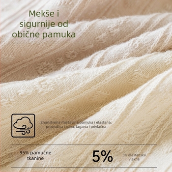 Pamukaste ženske gaćice sa srednjim strukom, prozračne, antibakterijski predeo s jacquard uzorkom