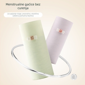 Ženske menstrualne gaćice od modala s zaštitom od propuštanja, srednji pojas, prozračne, upijajuće, koži prijateljske; podstava u području prepona od pamuka 92%, glavni materijal modal (regenerirana celulozna vlakna 90%)