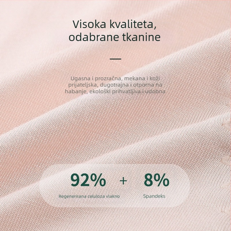 Ženske menstrualne gaćice od modala s zaštitom od propuštanja, srednji pojas, prozračne, upijajuće, koži prijateljske; podstava u području prepona od pamuka 92%, glavni materijal modal (regenerirana celulozna vlakna 90%)