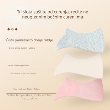 Ženske menstrualne gaćice sa srednje visokim strukom, zaštita od curenja ispred i straga, glavni materijal najlon, podstava pamuk