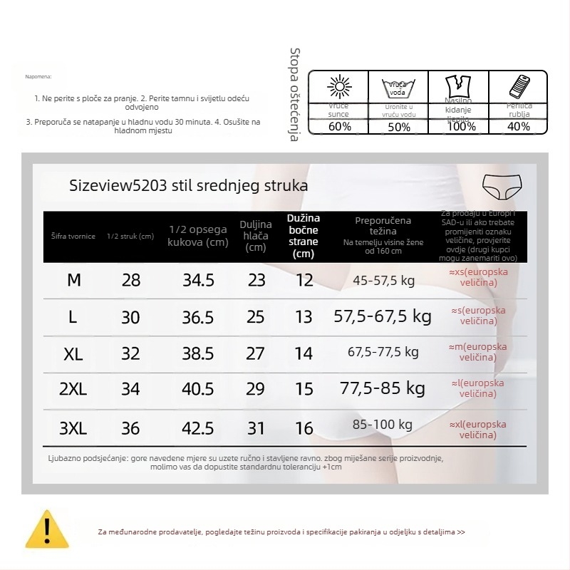 Ženske menstrualne gaćice sa srednje visokim strukom, zaštita od curenja ispred i straga, glavni materijal najlon, podstava pamuk